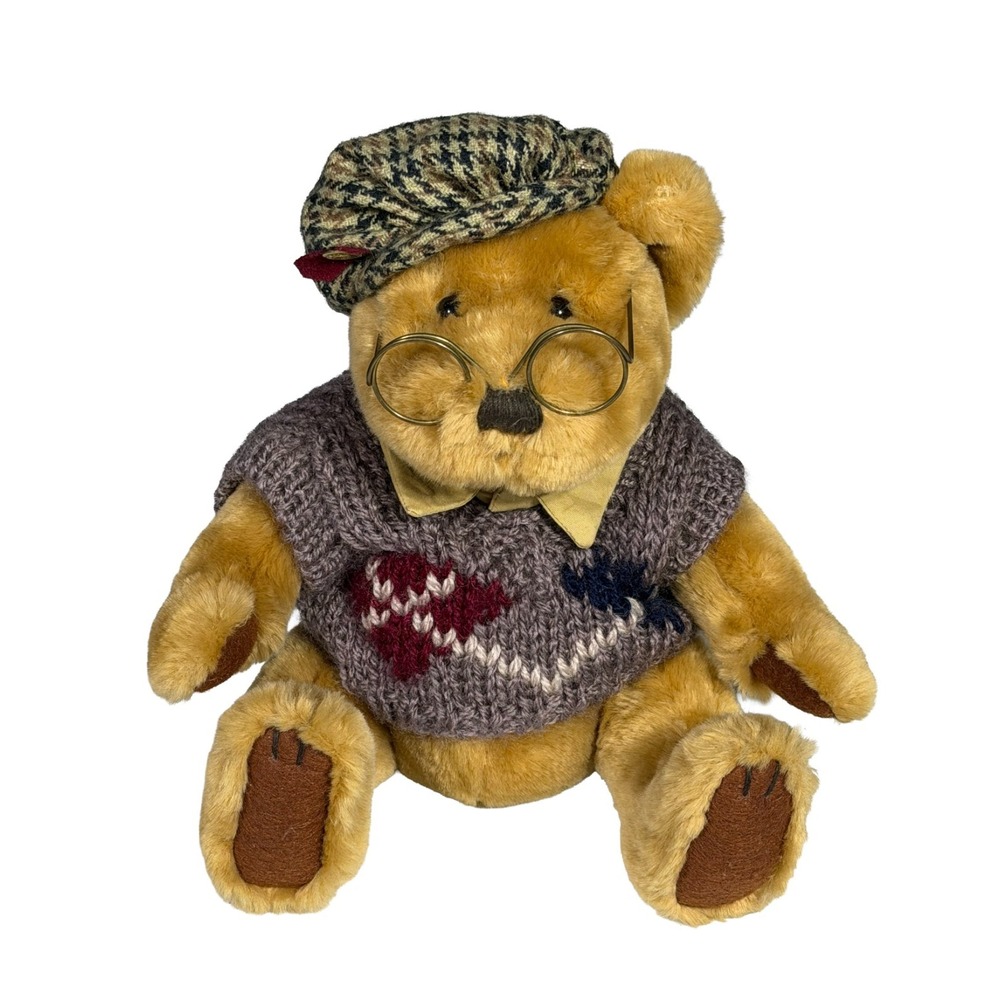 Vintage Sherwood Plush Teddy Bear 1996 Grandpa 11" Pickford Bears Brass Buttons